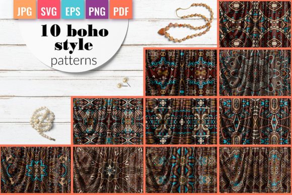 10 Boho Style Vector Seamless Patterns for Creative Projects