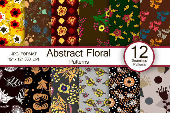 Abstract Floral Seamless Patterns: A Versatile Design Resource for Creative Projects