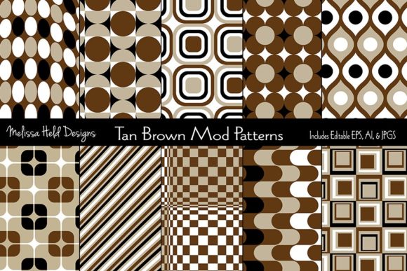 Brown Black Mod Geometric Patterns