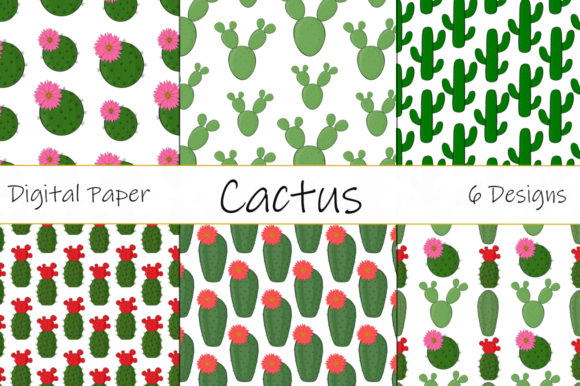 Cactus Patterns Vector. Digital Paper: A Versatile Resource for Creative Designers
