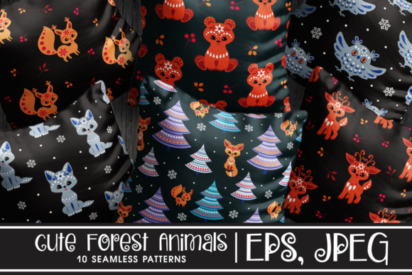 Christmas Seamless Patterns with Animals