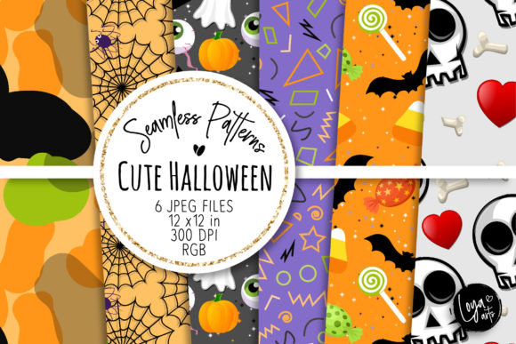 Cute Halloween Seamless Patterns 09
