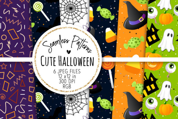 Cute Halloween Seamless Patterns 11: A Versatile Design Resource for Creative Projects