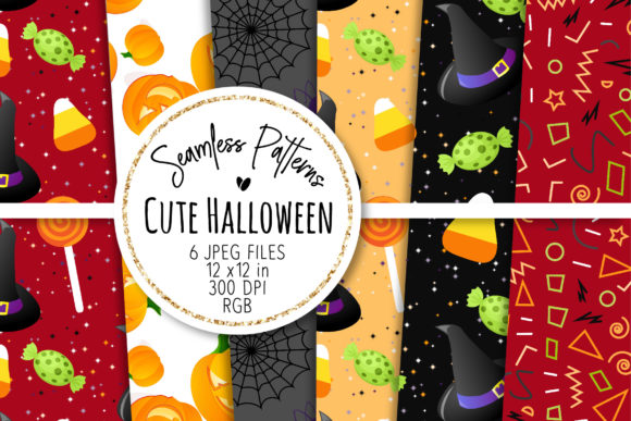 Cute Halloween Seamless Patterns 15