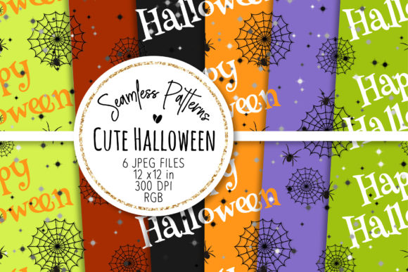 Cute Halloween Seamless Patterns 17