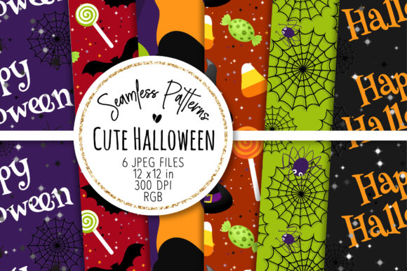 Cute Halloween Seamless Patterns 18