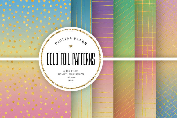 Gold Foil Patterns with Ombre Textures
