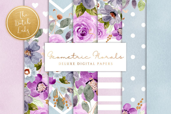 Lavender Floral Geometric Patterns