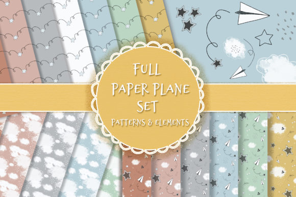 Paper Plane Full Set Patterns Elements