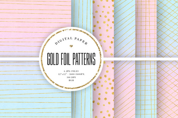 Pink Blue Ombre Gold Foil Patterns: A Versatile Design for Modern Creativity