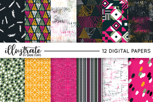 Retro Vector Patterns - Seamless Digital