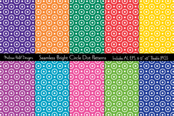 Seamless Bright Circle Dot Patterns