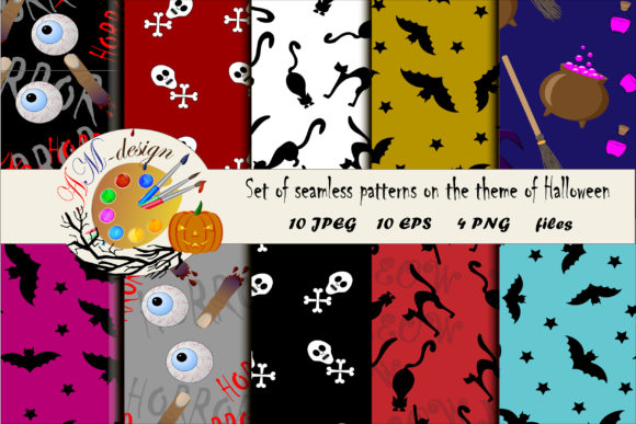 Set of Seamless Patterns for Halloween