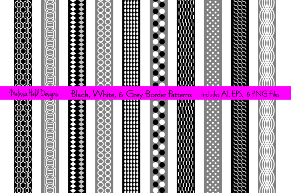 Strategic Use of Black, White Grey Border Patterns in Design and Creativity