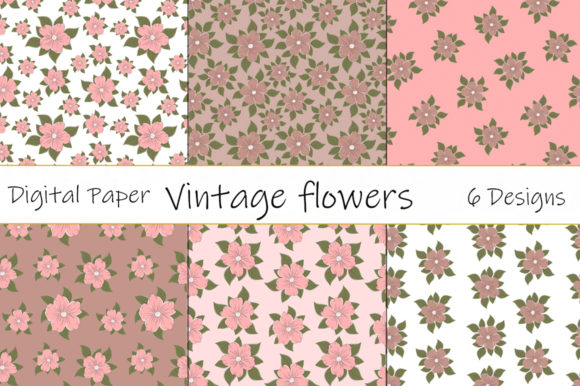 Vintage Flowers Patterns Vector
